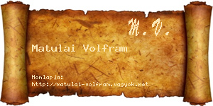Matulai Volfram névjegykártya